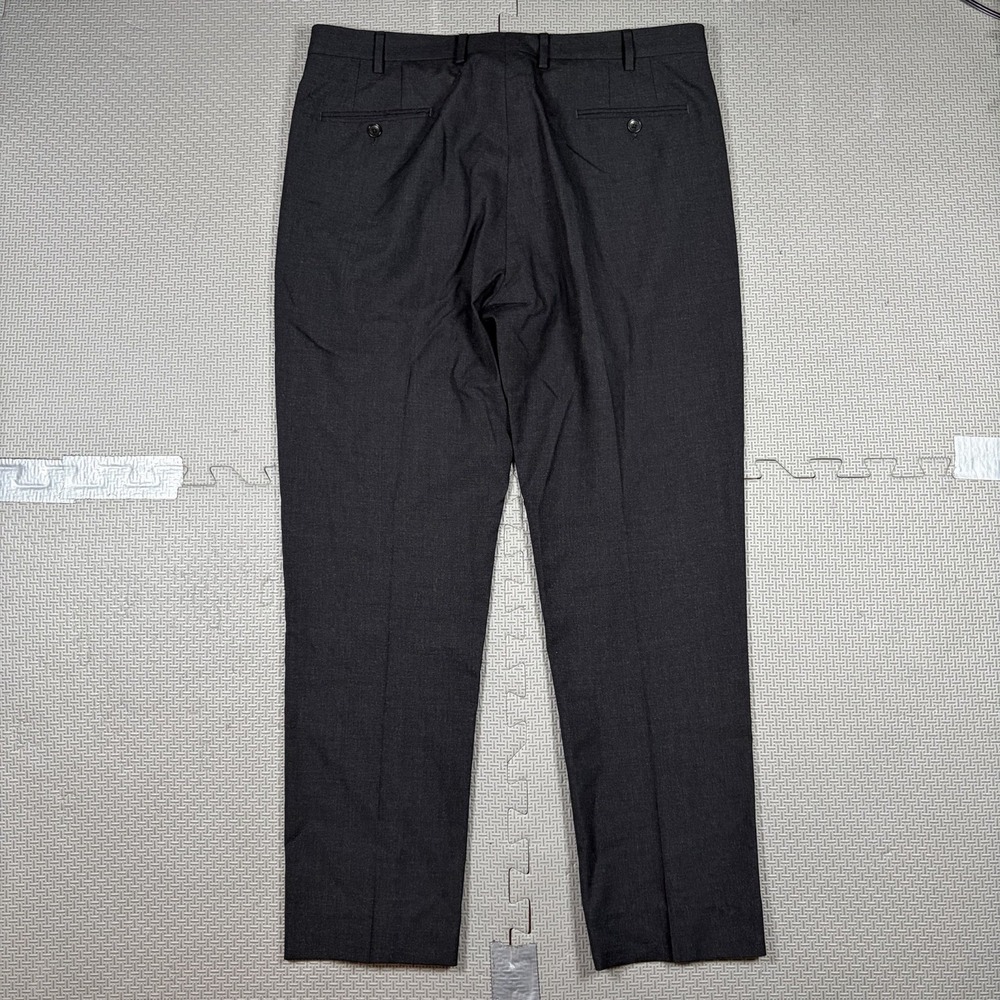 Sid Mashburn Black Wool Straight Leg Men's Dress Pants Flat Front Sz 52 36x30 - Picture 6 of 11